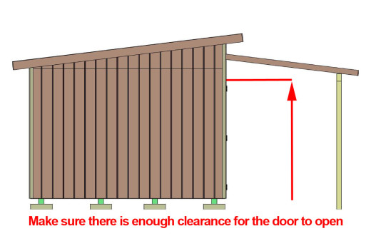 Make sure there is enough clearance for the door to open.